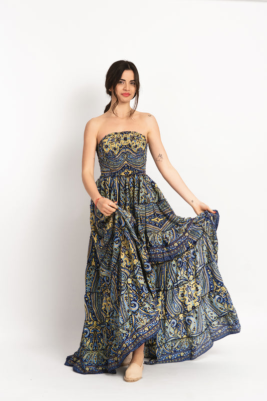 Caftan Dress - Agrigento - blue