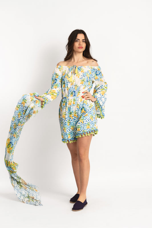 Caftan Dress - Agrigento - blue