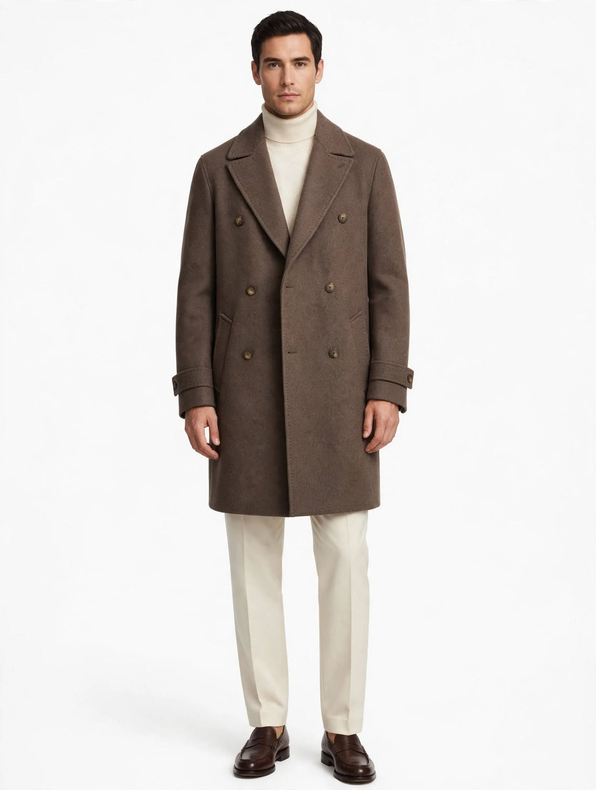 BENANTI - CAPPOTTO DOPPIO PETTO FANGO