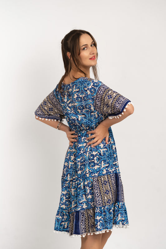 Caftan Dress - Agrigento - blue