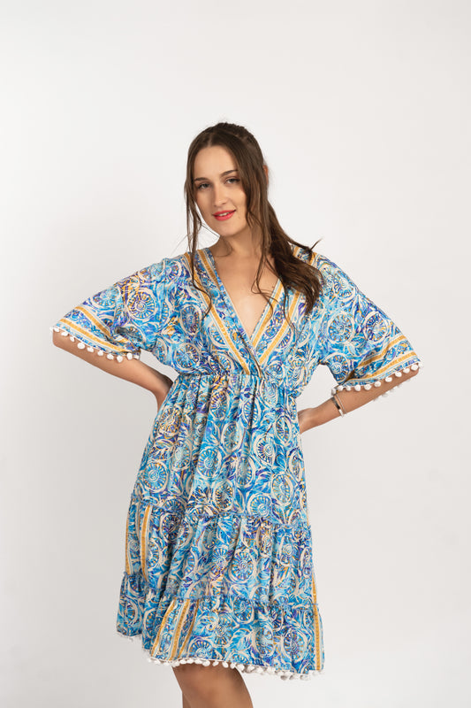 Caftan Dress - Agrigento - blue