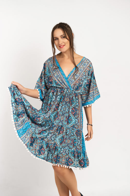Caftan Dress - Agrigento - blue