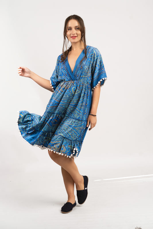 Caftan Dress - Agrigento - blue