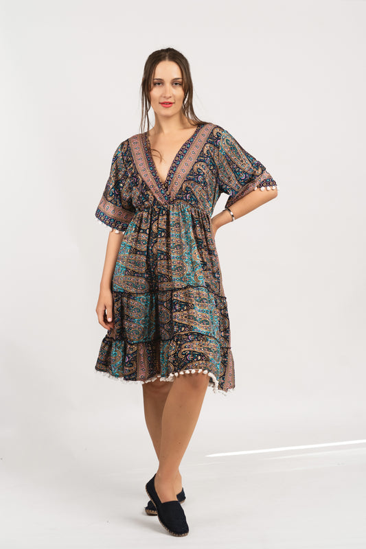 Caftan Dress - Agrigento - blue