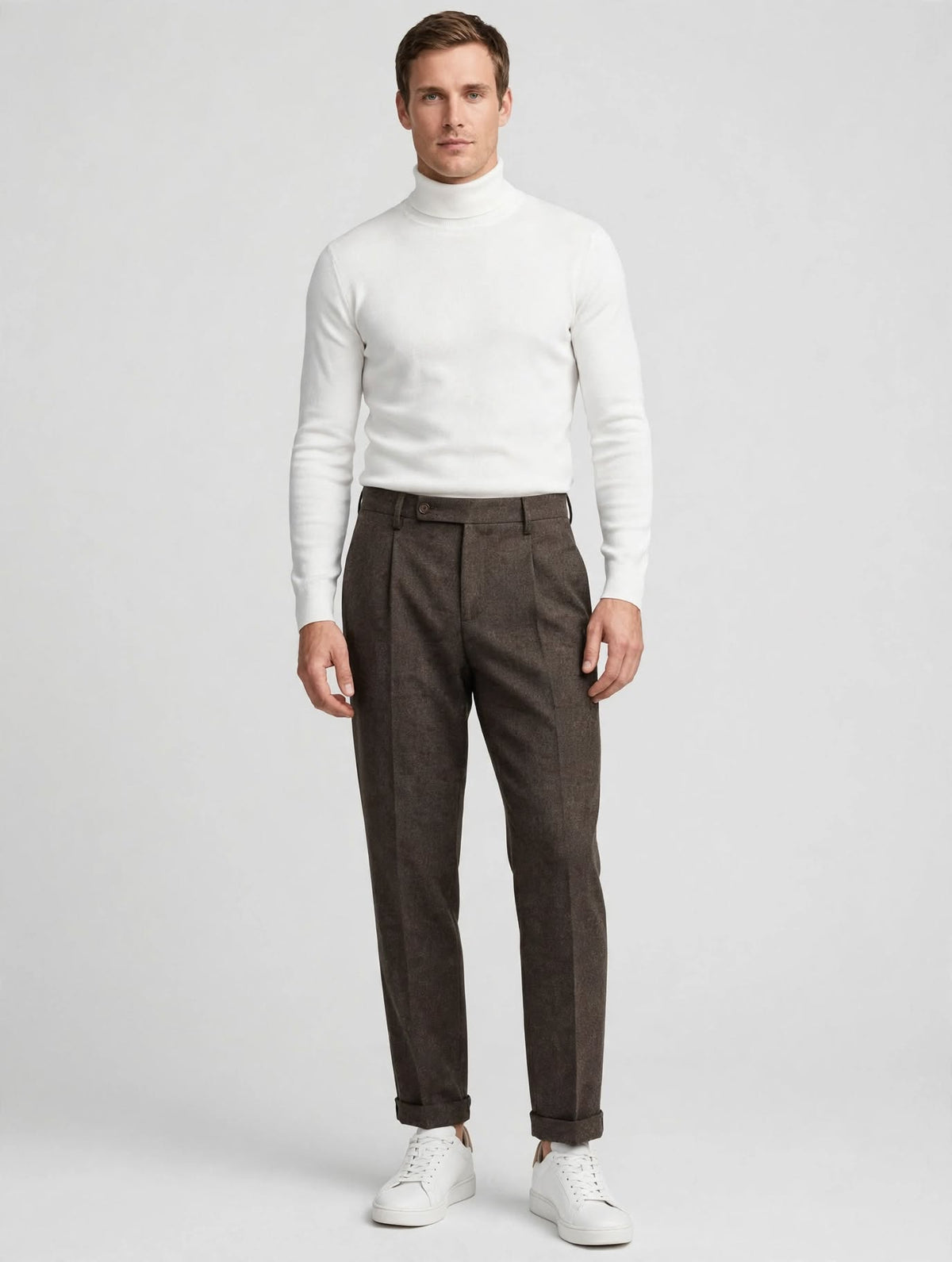 BUBBONE - PANTALONE LOOSE FIT MORO