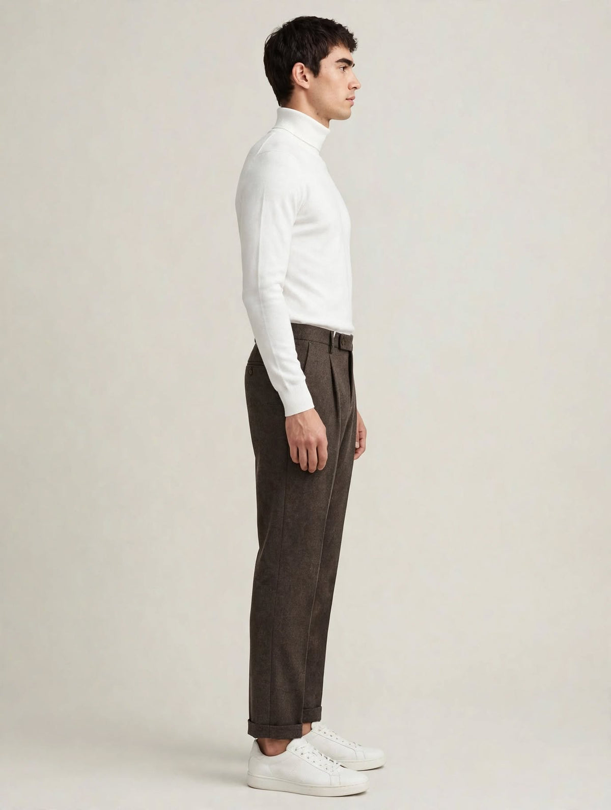 BUBBONE - PANTALONE LOOSE FIT MORO