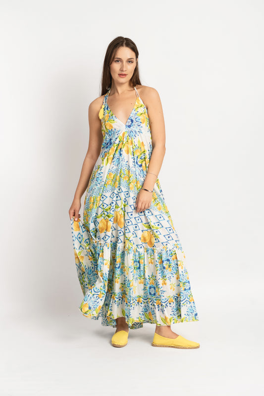 Caftan Dress - Agrigento - blue