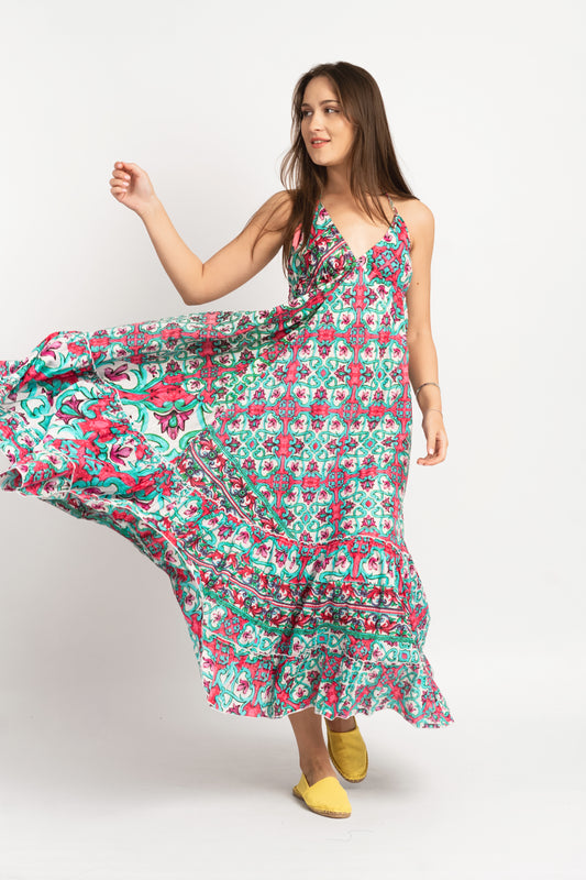 Caftan Dress - Agrigento - blue