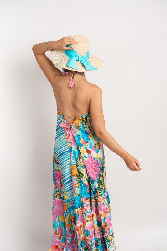 Caftan Dress - Agrigento - blue