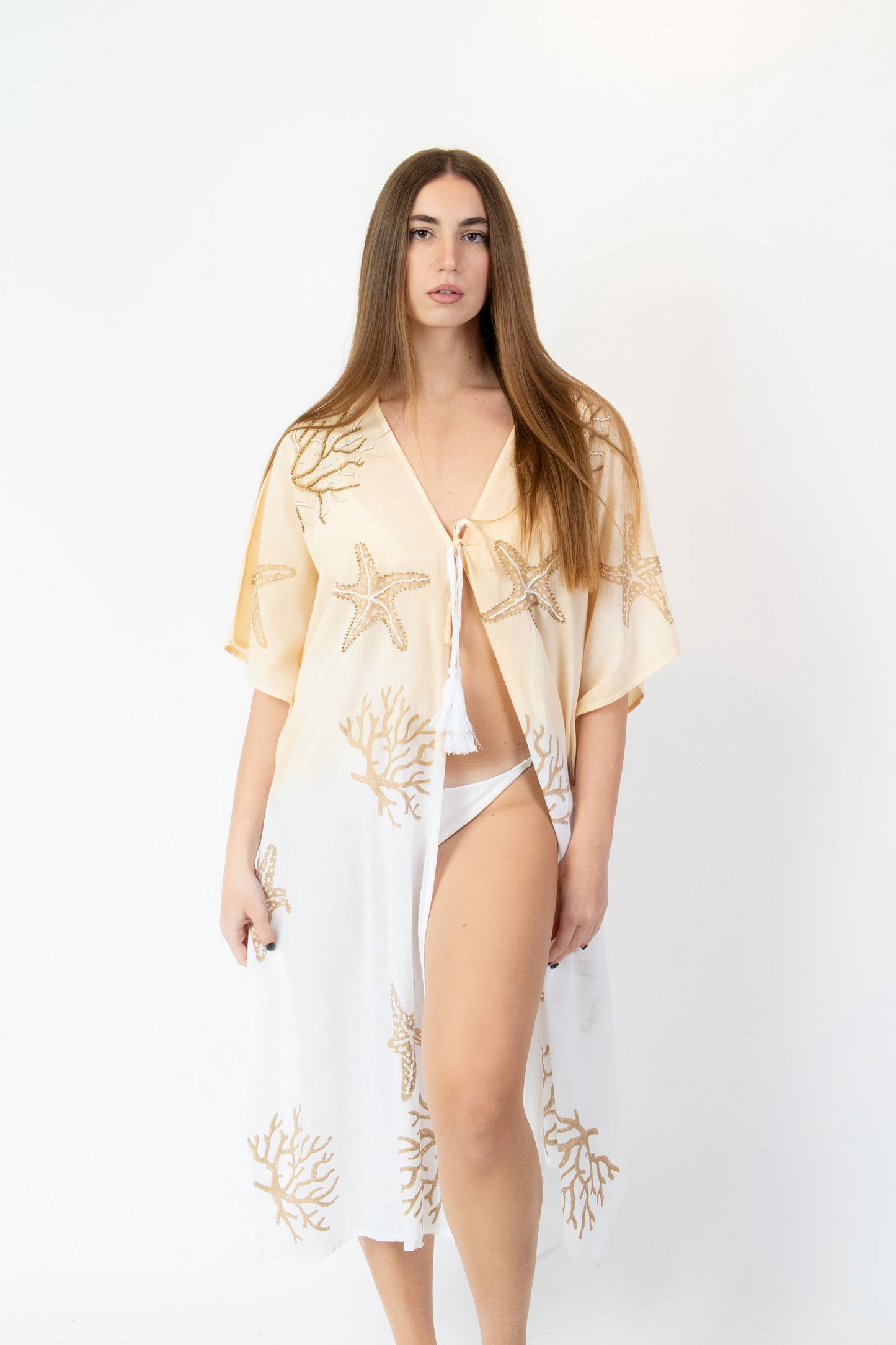 Carolina - Abito fantasia beige