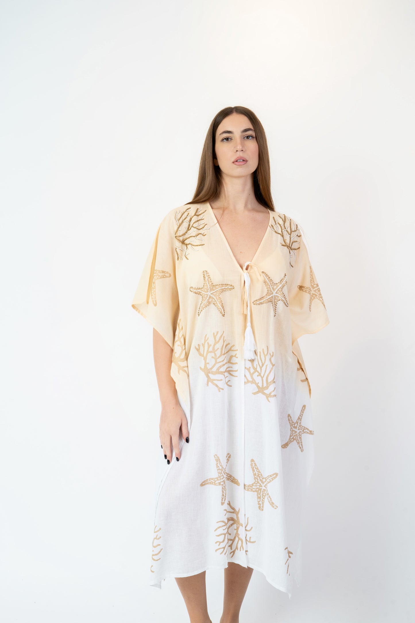 Carolina - Abito fantasia beige