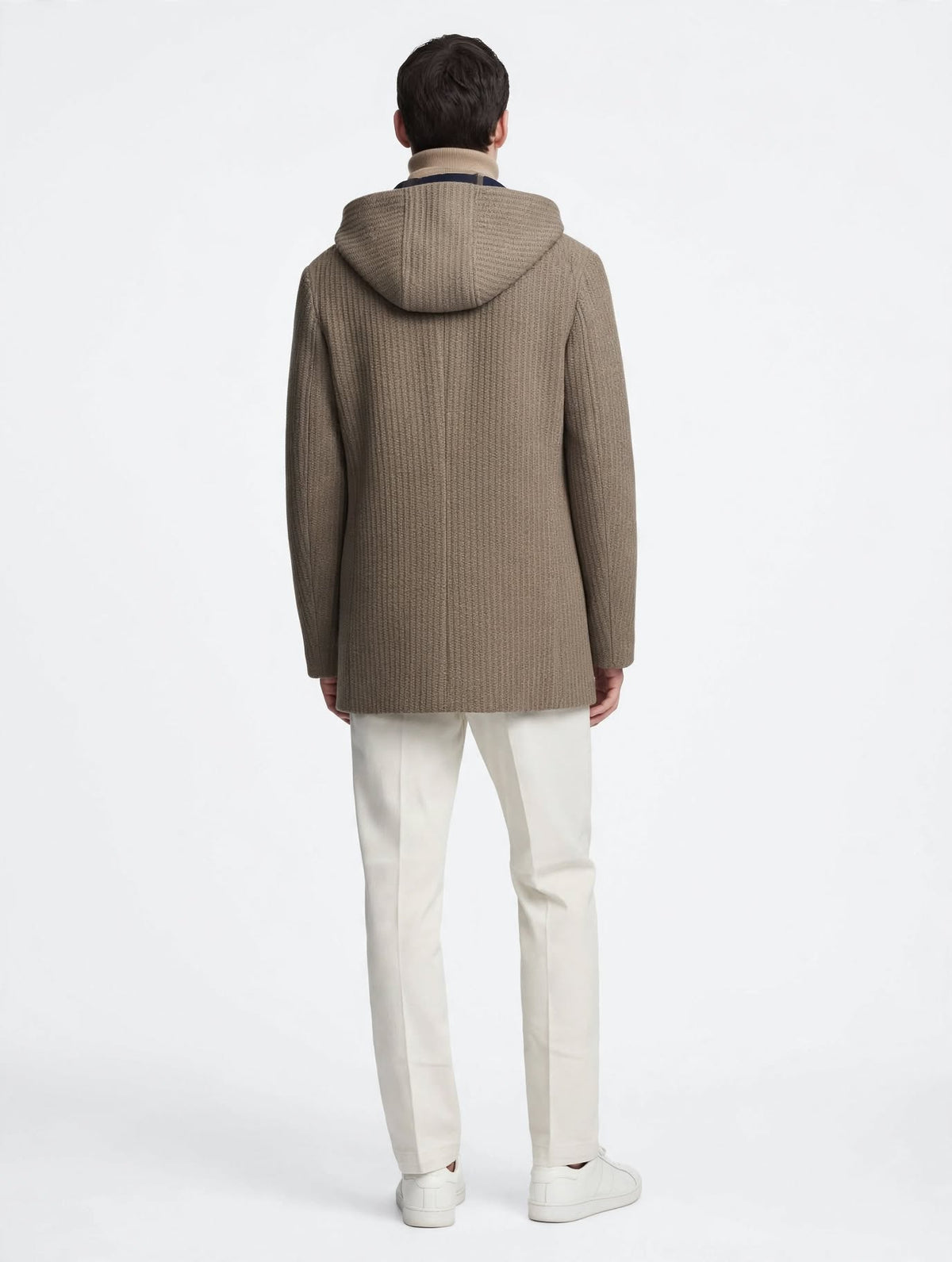 CASANOVA - CAPPOTTO IN MAGLINA CON CAPPUCCIO FANGO