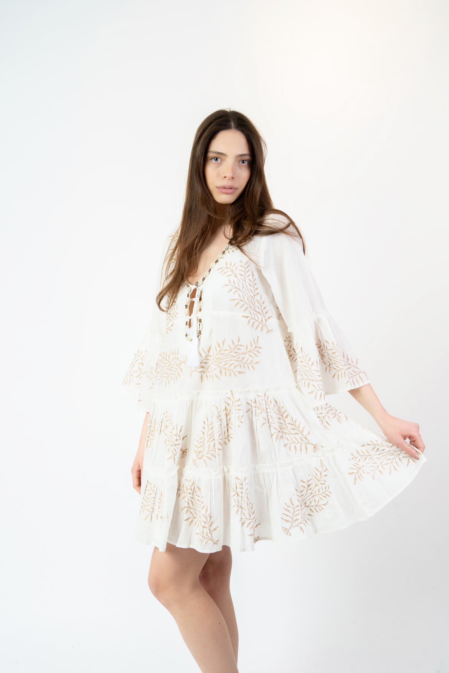 Caterina - Abito fantasia bianco