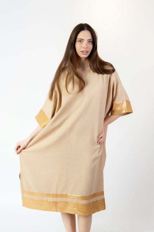 Cecilia - Abito fantasia beige