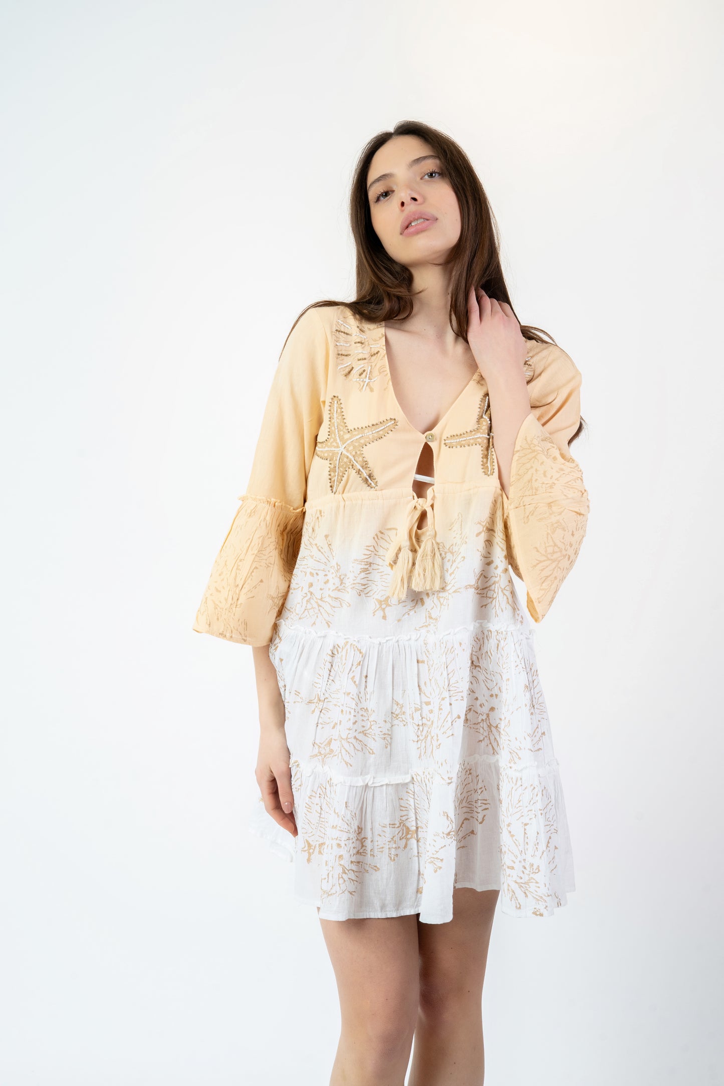 Celine - Abito fantasia beige