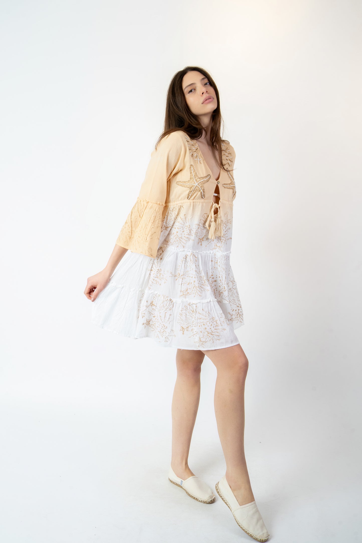 Celine - Abito fantasia beige