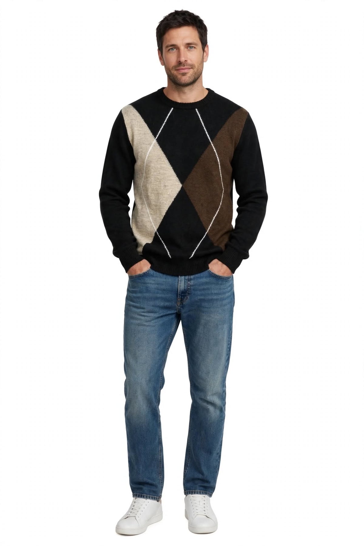 CELINE G - MAGLIONE ROMBI NERO