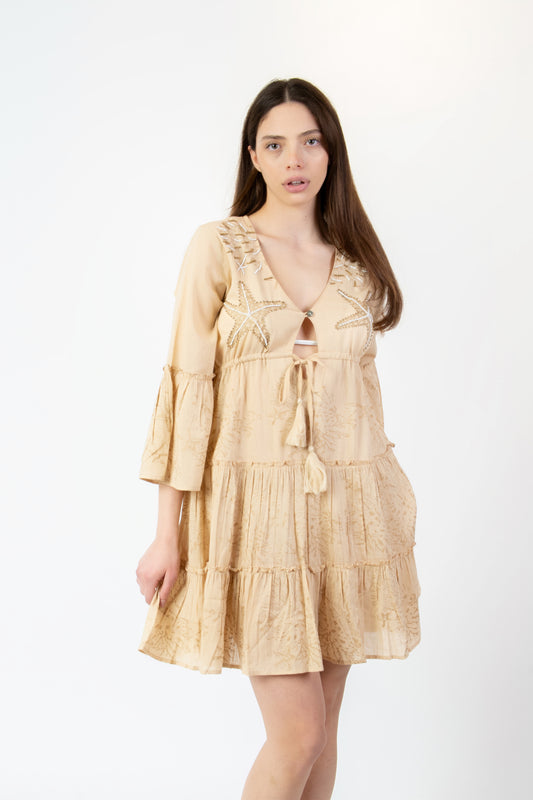 Chloe - Abito fantasia beige