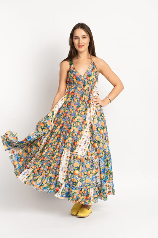 Caftan Dress - Agrigento - blue