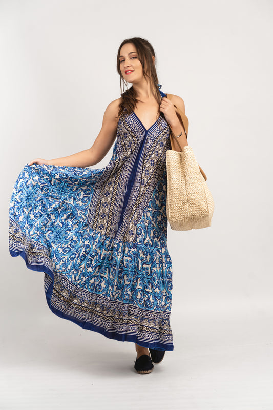 Caftan Dress - Agrigento - blue