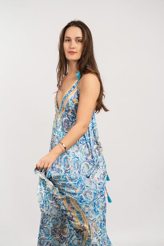 Caftan Dress - Agrigento - blue
