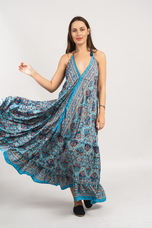 Caftan Dress - Agrigento - blue
