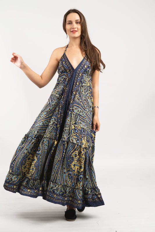 Caftan Dress - Agrigento - blue