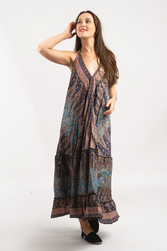 Caftan Dress - Agrigento - blue