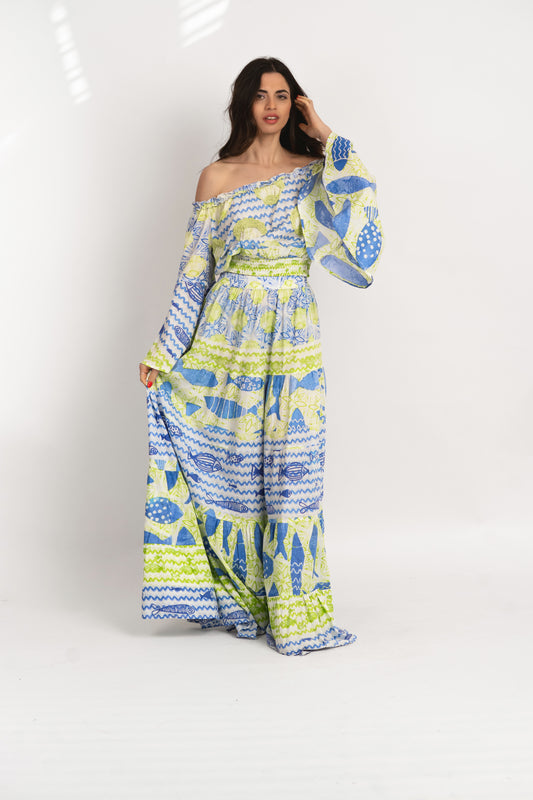 Caftan Dress - Agrigento - blue