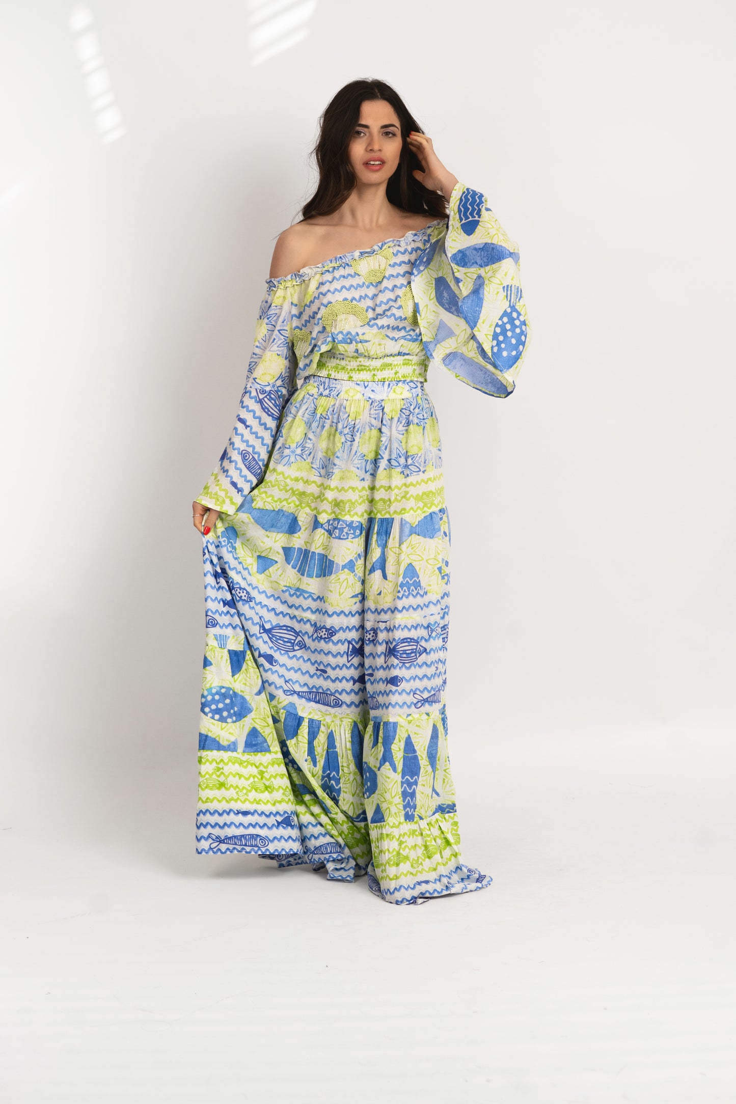 Caftan Dress - Agrigento - blue