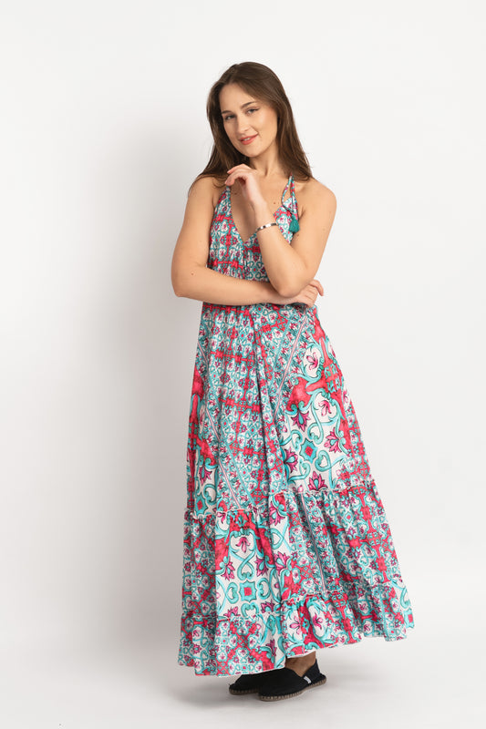 Caftan Dress - Agrigento - blue