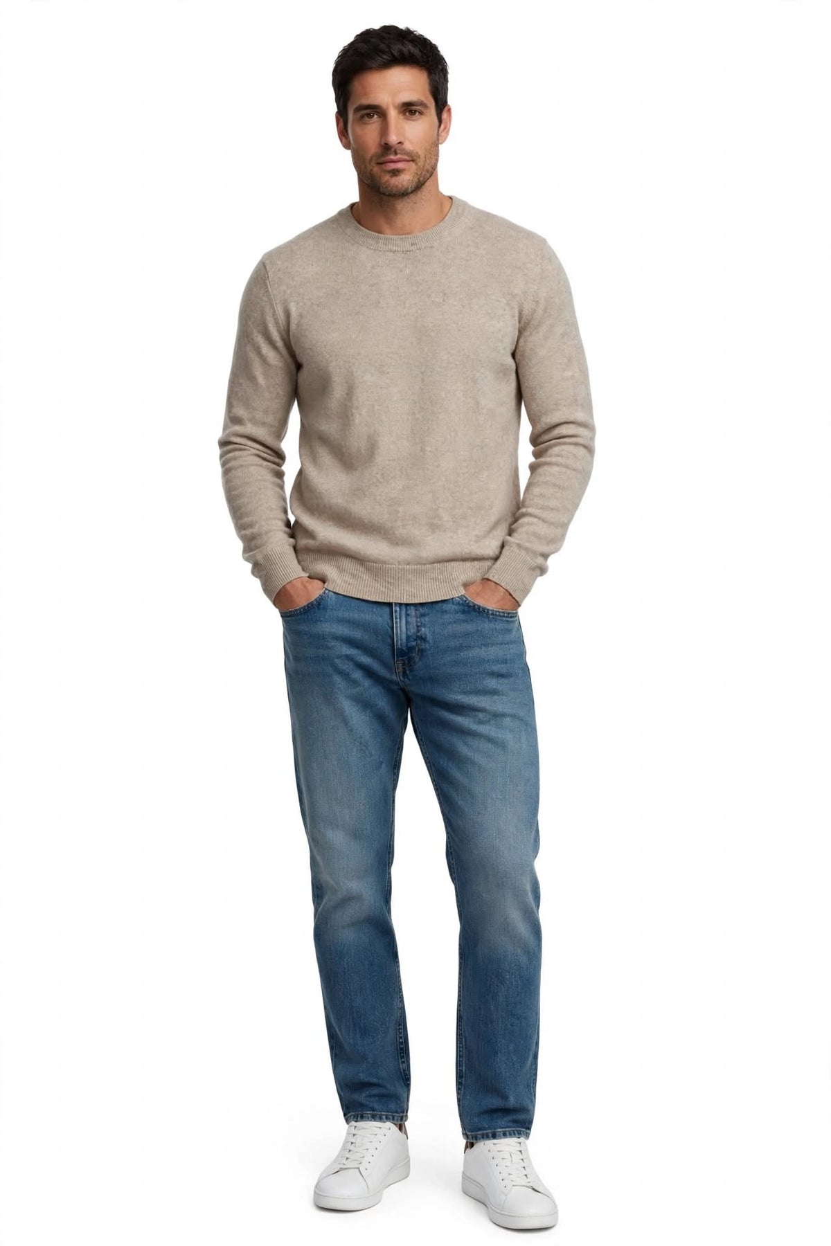 DUMONT - MAGLIONE GIRO COLLO BEIGE
