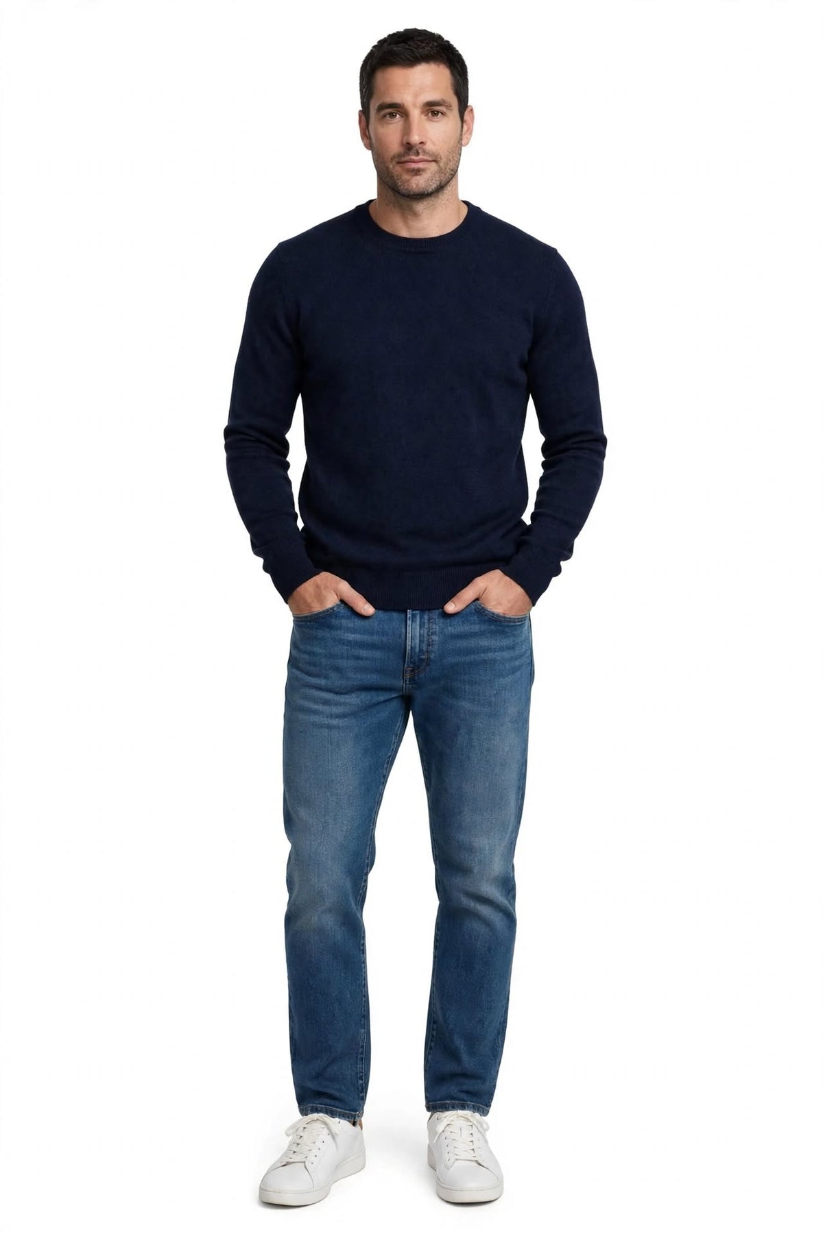 DUMONT - MAGLIONE GIRO COLLO BLU