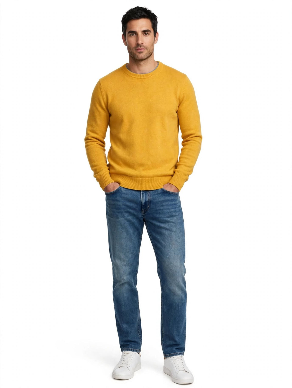 DUMONT - MAGLIONE GIRO COLLO SENAPE