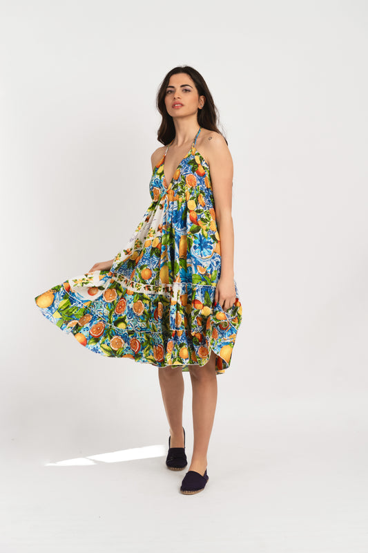 Caftan Dress - Agrigento - blue