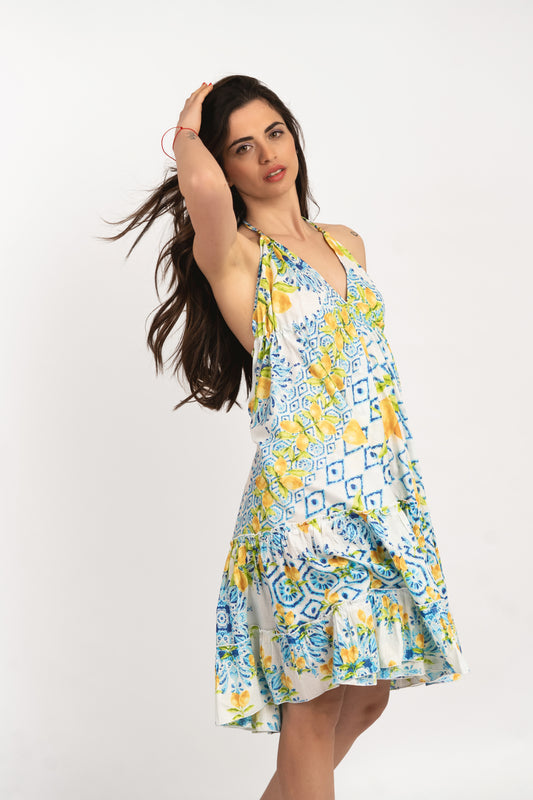Caftan Dress - Agrigento - blue