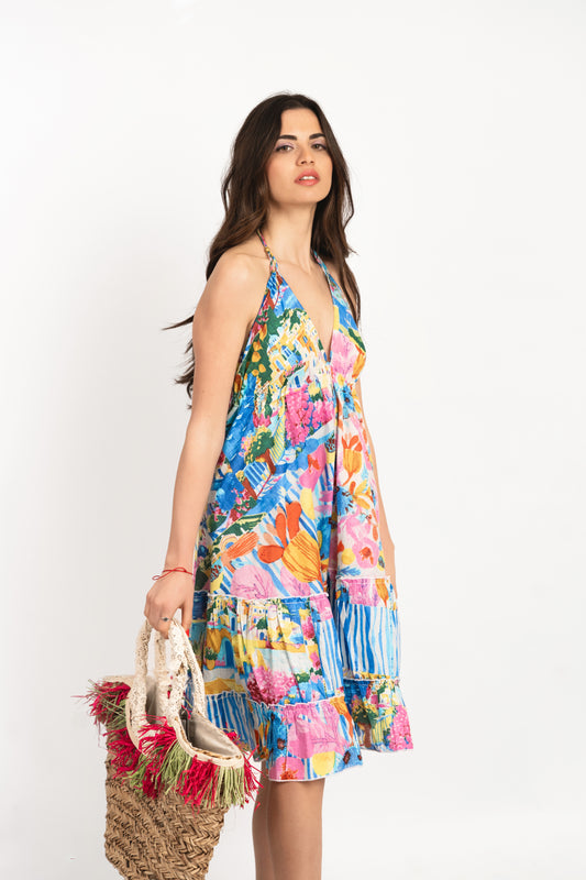 Caftan Dress - Agrigento - blue