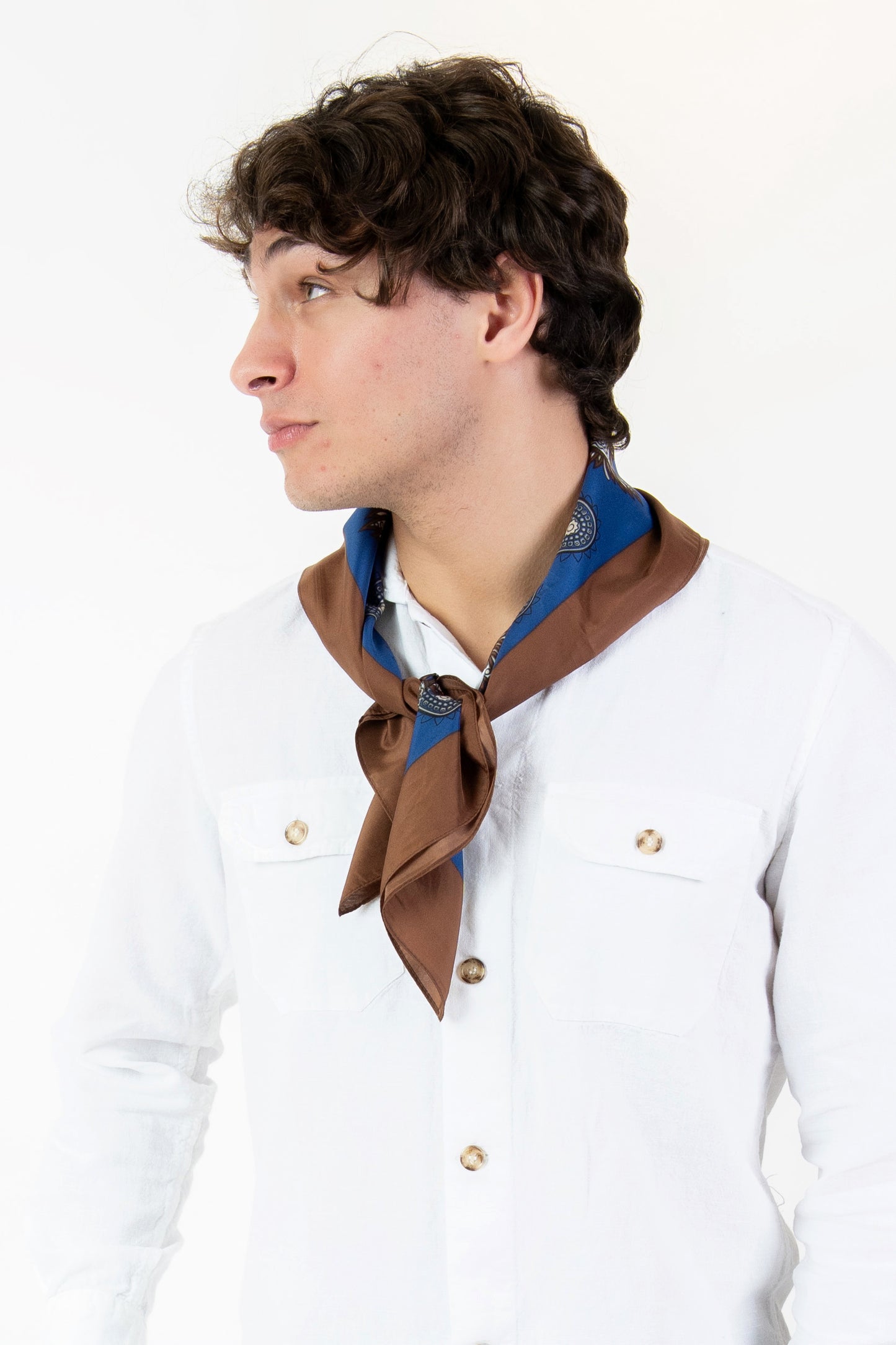 Foulard-Fantasia blu-moro
