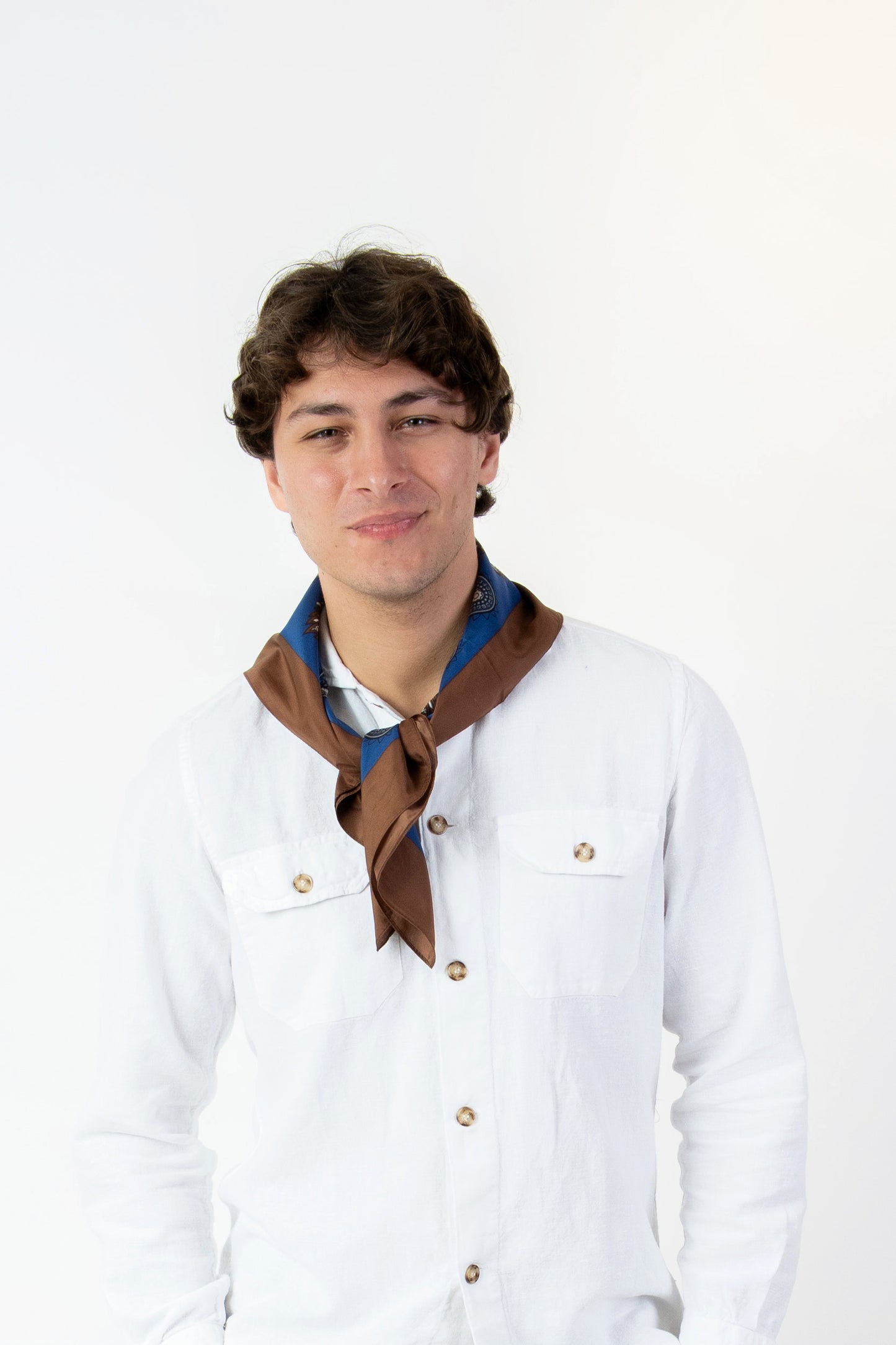 Foulard-Fantasia blu-moro