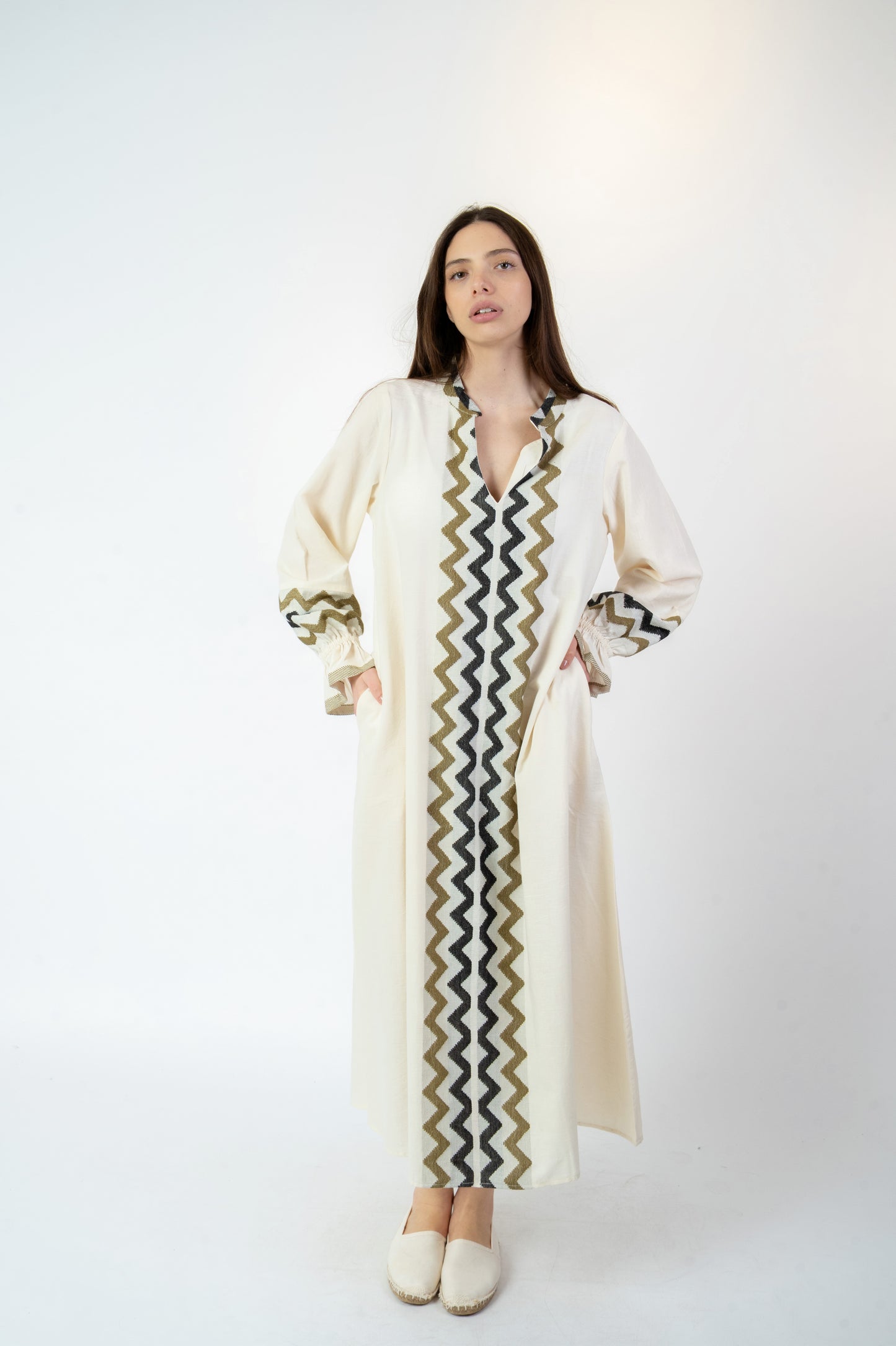 Giorgia - Abito fantasia bianco/beige