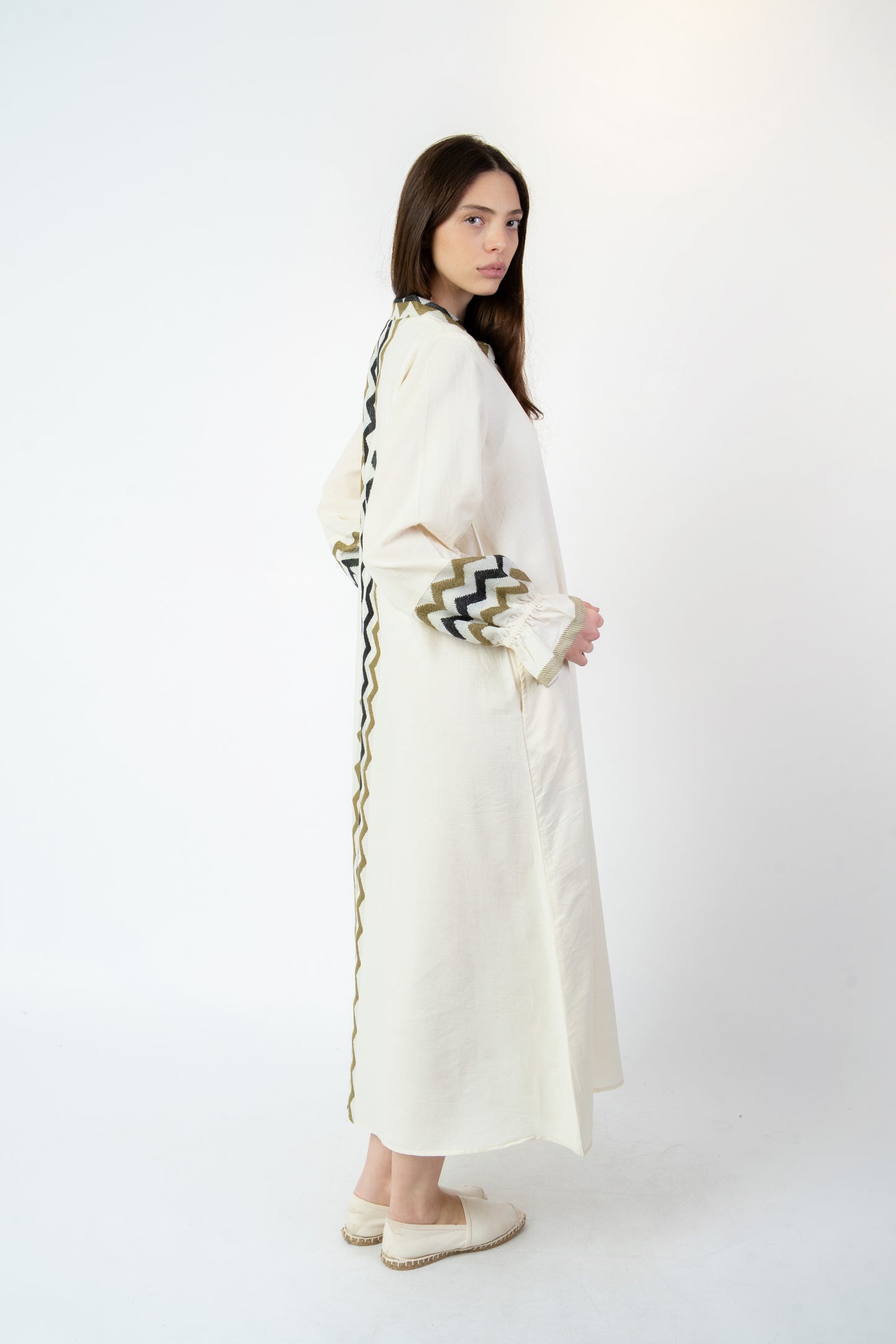 Giorgia - Abito fantasia bianco/beige