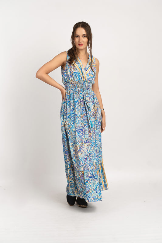 Caftan Dress - Agrigento - blue