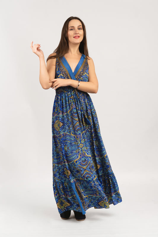 Caftan Dress - Agrigento - blue