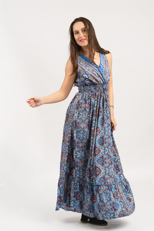 Caftan Dress - Agrigento - blue