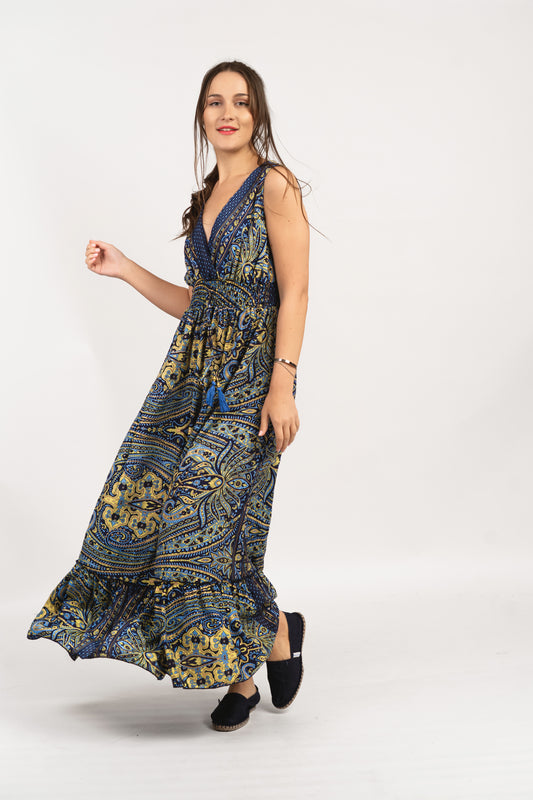Caftan Dress - Agrigento - blue