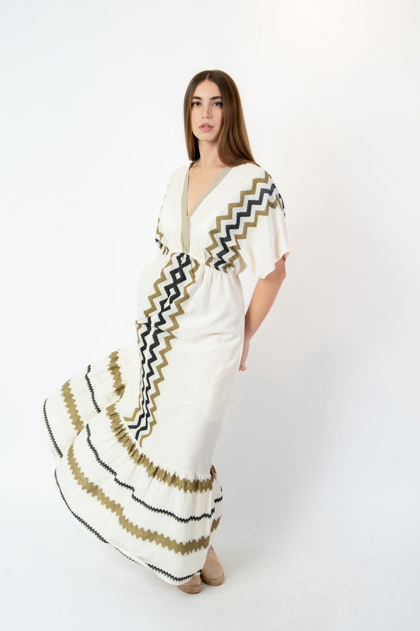 Giuditta - Abito fantasia bianco/beige