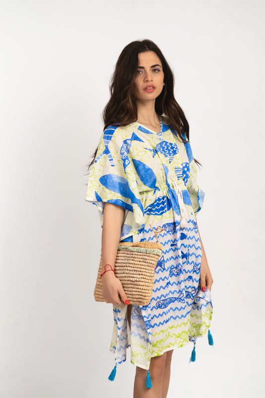 Caftan Dress - Agrigento - blue