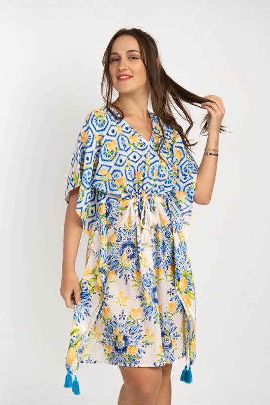 Caftan Dress - Agrigento - blue