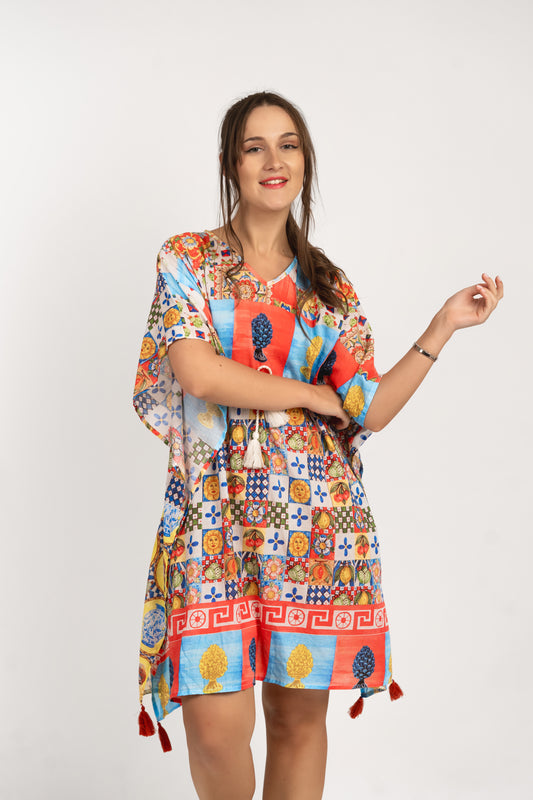 Caftan Dress - Agrigento - blue