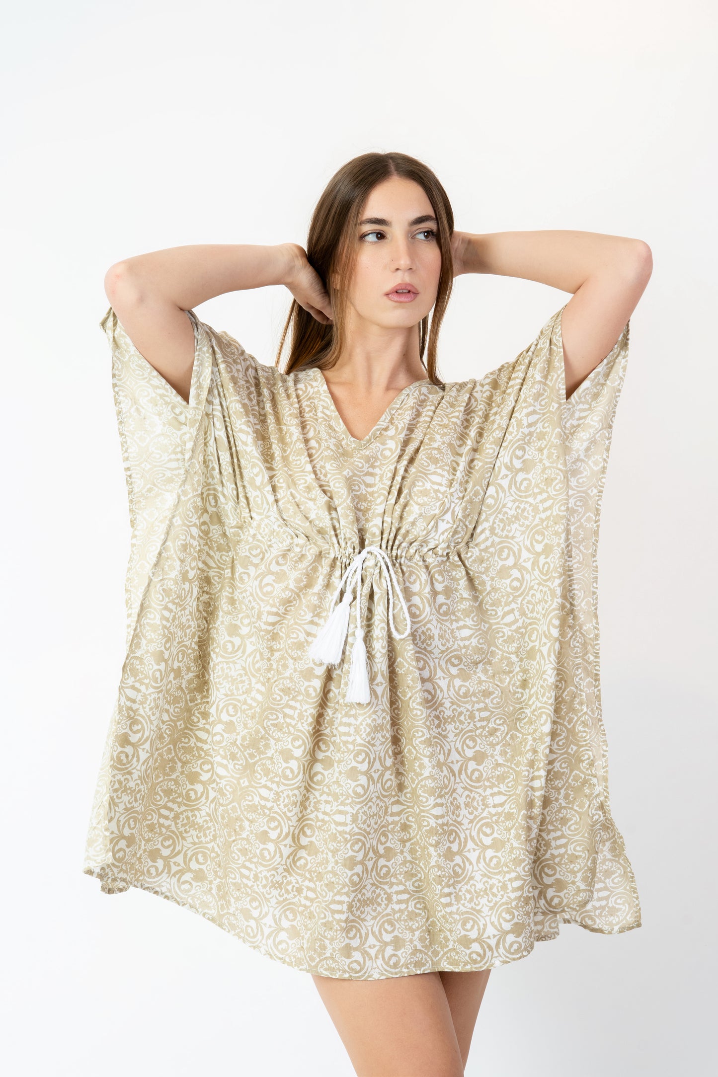 Kaftano - Abito fantasia Cedros beige